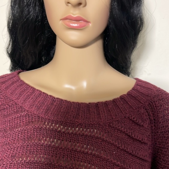 Sz 2XL women’s Calvin Klein Jeans knit sweater pullover burgundy crewneck - Picture 6 of 16